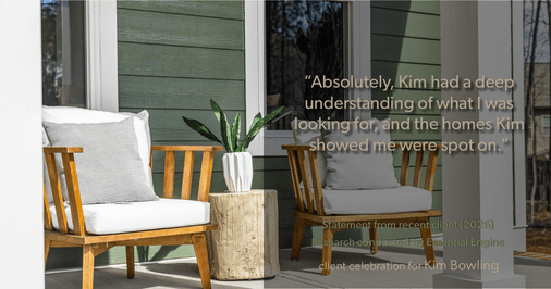 Testimonial for real estate agent Kim Bowling with Compass RE Texas, LLC in Fredericksburg, TX: "Absolutely, Kim had a deep understanding of what I was looking for, and the homes Kim showed me were spot on."