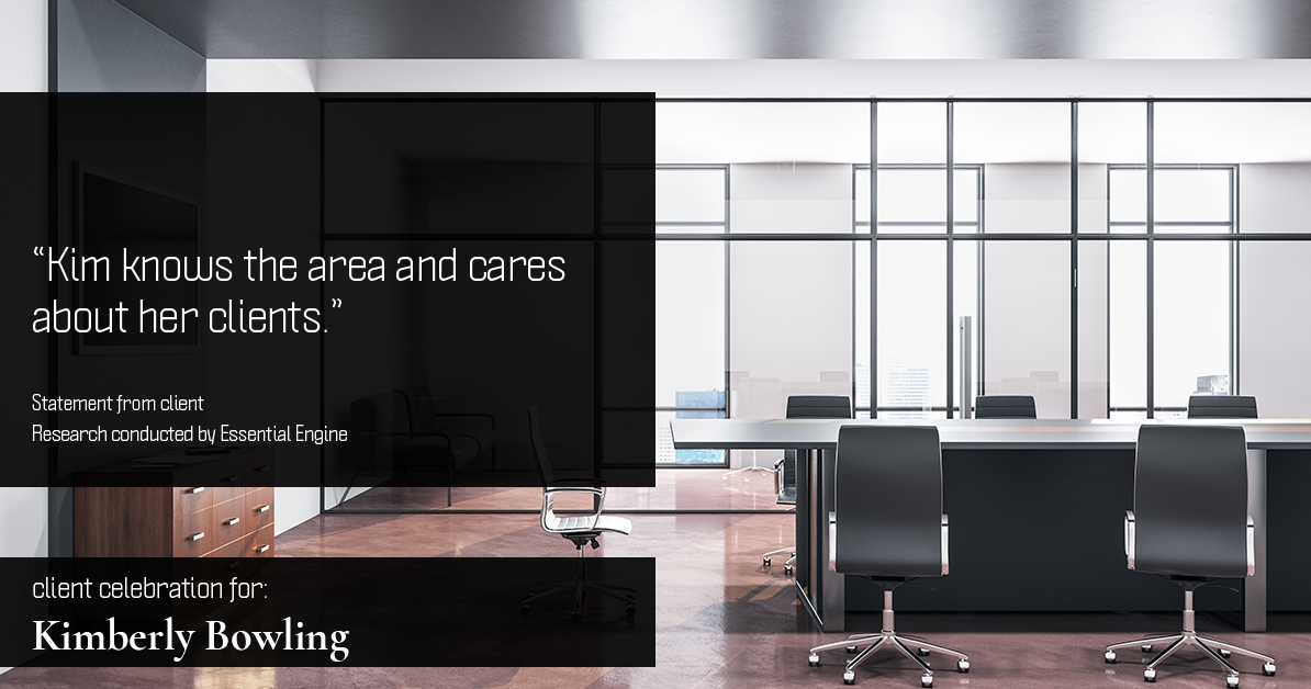 Testimonial for real estate agent Kim Bowling with Compass RE Texas, LLC in , : "Kim knows the area and cares about her clients."