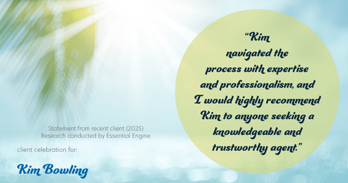 Testimonial for real estate agent Kim Bowling with Compass RE Texas, LLC in , : "Kim navigated the process with expertise and professionalism, and I would highly recommend Kim to anyone seeking a knowledgeable and trustworthy agent."