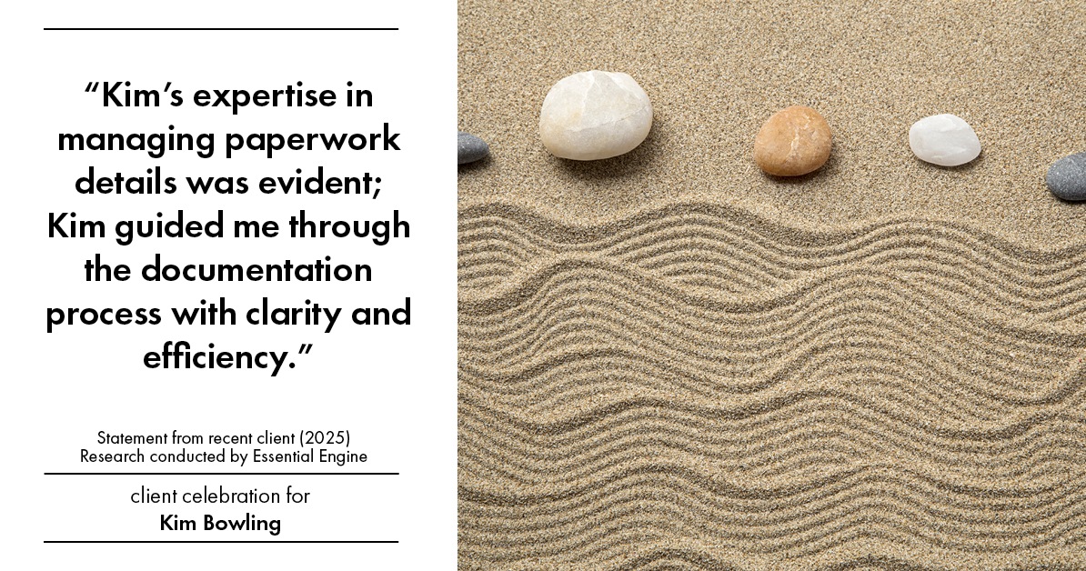Testimonial for real estate agent Kim Bowling with Compass RE Texas, LLC in , : "Kim's expertise in managing paperwork details was evident; Kim guided me through the documentation process with clarity and efficiency."