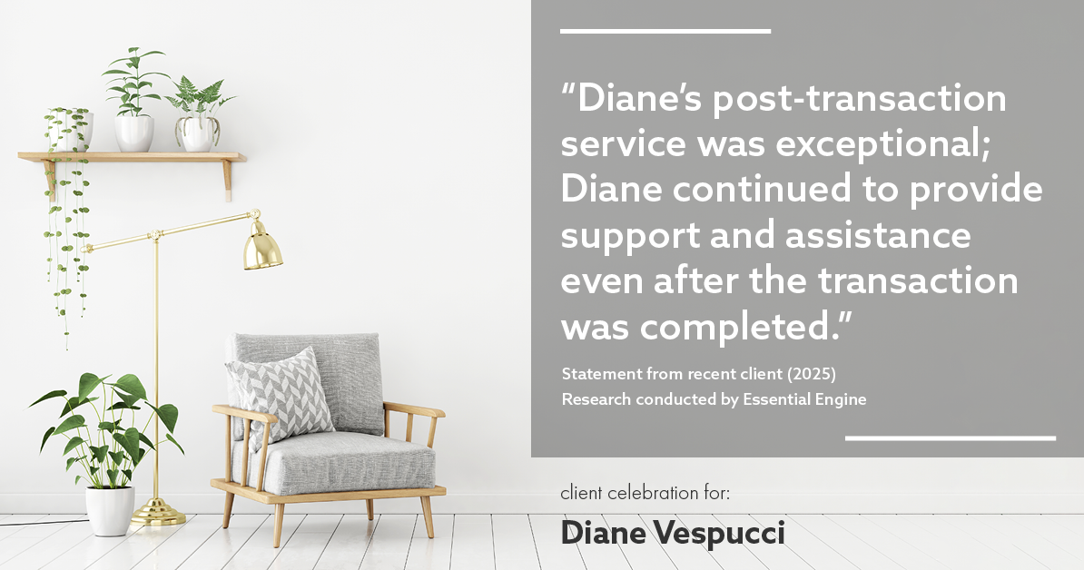 Testimonial for real estate agent Diane Vespucci with REMAX 100 Realty in St Augustine, Florida: "Diane's post-transaction service was exceptional; Diane continued to provide support and assistance even after the transaction was completed."