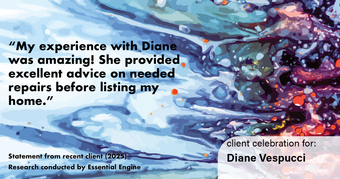 Testimonial for real estate agent Diane Vespucci with REMAX 100 Realty in St Augustine, Florida: "My experience with Diane was amazing! She provided excellent advice on needed repairs before listing my home."