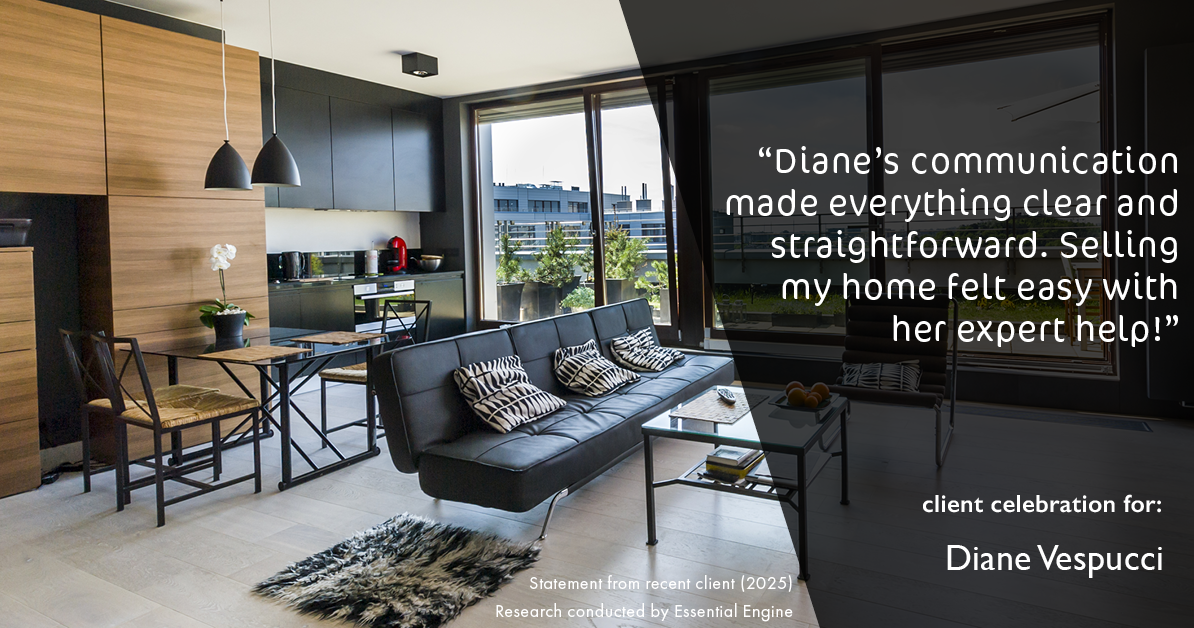 Testimonial for real estate agent Diane Vespucci with REMAX 100 Realty in St Augustine, Florida: "Diane's communication made everything clear and straightforward. Selling my home felt easy with her expert help!"