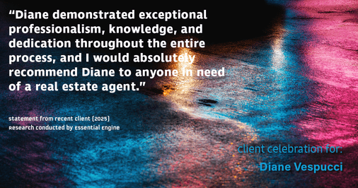 Testimonial for real estate agent Diane Vespucci with REMAX 100 Realty in St Augustine, Florida: "Diane demonstrated exceptional professionalism, knowledge, and dedication throughout the entire process, and I would absolutely recommend Diane to anyone in need of a real estate agent."
