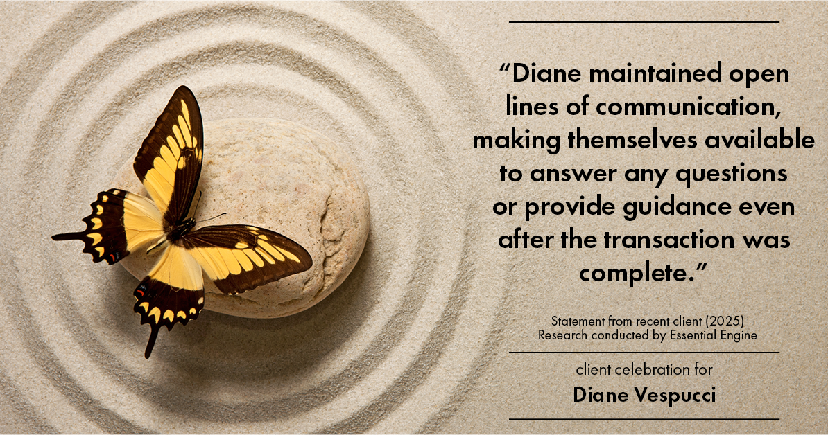 Testimonial for real estate agent Diane Vespucci with REMAX 100 Realty in St Augustine, Florida: "Diane maintained open lines of communication, making themselves available to answer any questions or provide guidance even after the transaction was complete."