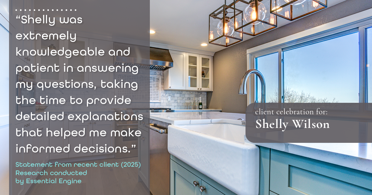 Testimonial for mortgage professional Shelly Wilson with Wilson Group Mortgage in Flower Mound, TX: "Shelly was extremely knowledgeable and patient in answering my questions, taking the time to provide detailed explanations that helped me make informed decisions."