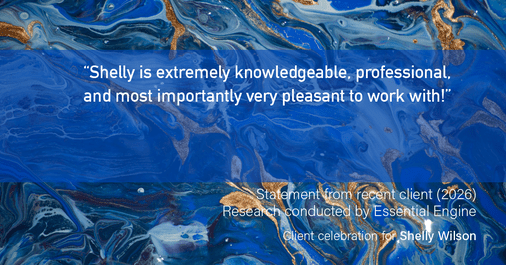 Testimonial for mortgage professional Shelly Wilson with Wilson Group Mortgage in Flower Mound, TX: "Shelly is extremely knowledgeable, professional, and most importantly very pleasant to work with!"