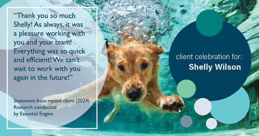 Testimonial for mortgage professional Shelly Wilson with Wilson Group Mortgage in Flower Mound, TX: "Thank you so much Shelly! As always, it was a pleasure working with you and your team! Everything was so quick and efficient! We can’t wait to work with you again in the future!"