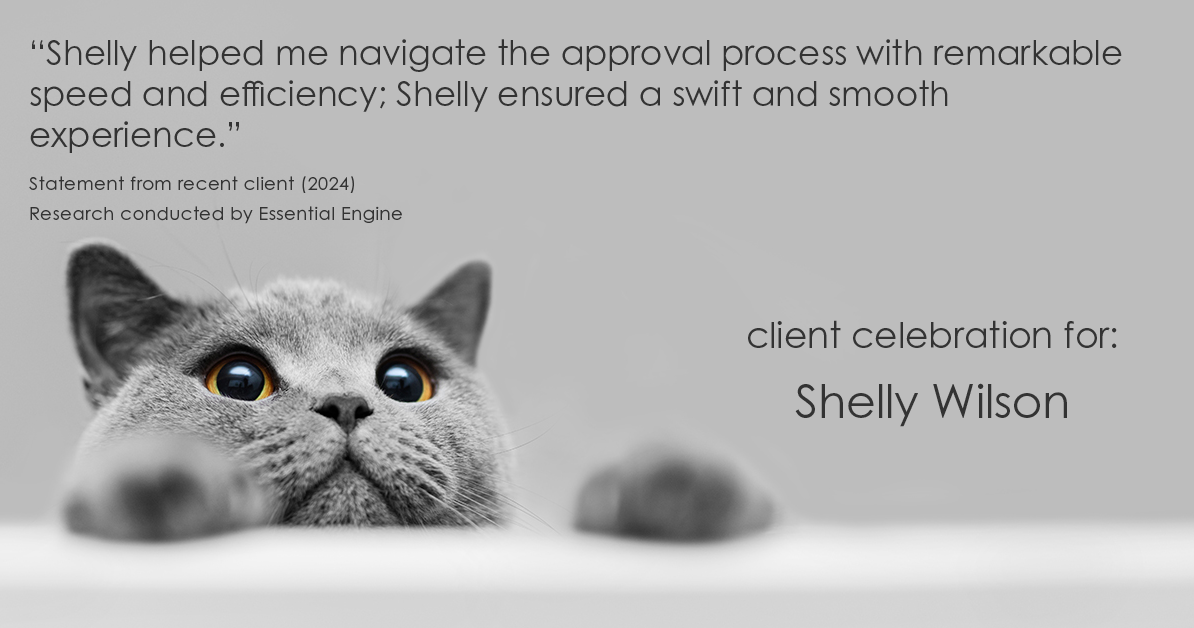 Testimonial for mortgage professional Shelly Wilson with Wilson Group Mortgage in Flower Mound, TX: "Shelly helped me navigate the approval process with remarkable speed and efficiency; Shelly ensured a swift and smooth experience."