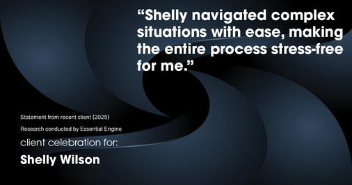 Testimonial for mortgage professional Shelly Wilson with Wilson Group Mortgage in Flower Mound, TX: "Shelly navigated complex situations with ease, making the entire process stress-free for me."