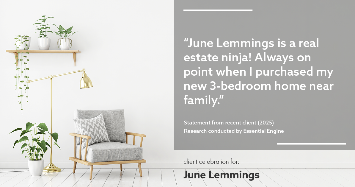 Testimonial for real estate agent June Lemmings with Keller Williams Realty in Greeley, CO: "June Lemmings is a real estate ninja! Always on point when I purchased my new 3-bedroom home near family."