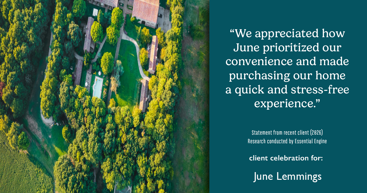 Testimonial for real estate agent June Lemmings with Keller Williams Realty Elevate in Greeley, CO: "We appreciated how June prioritized our convenience and made purchasing our home a quick and stress-free experience."