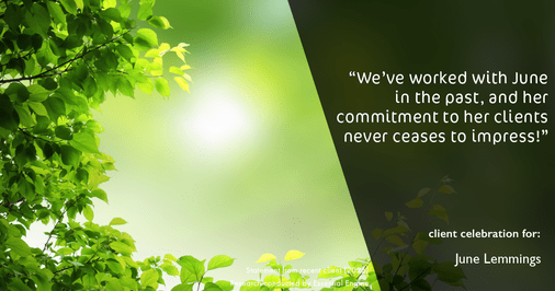Testimonial for real estate agent June Lemmings with Keller Williams Realty Elevate in Greeley, CO: "We've worked with June in the past, and her commitment to her clients never ceases to impress!"