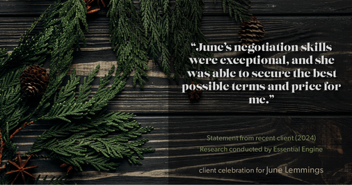 Testimonial for real estate agent June Lemmings with Keller Williams Realty in Greeley, CO: "June's negotiation skills were exceptional, and she was able to secure the best possible terms and price for me."