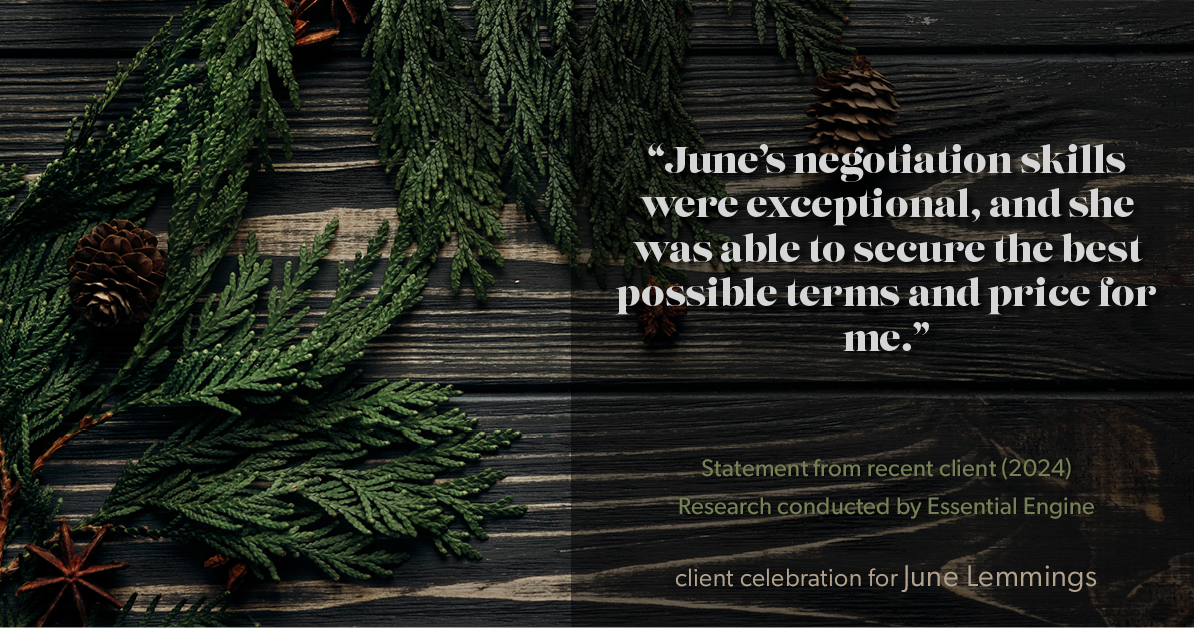 Testimonial for real estate agent June Lemmings with Keller Williams Realty in Greeley, CO: "June's negotiation skills were exceptional, and she was able to secure the best possible terms and price for me."