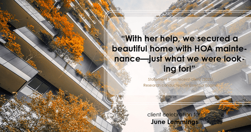 Testimonial for real estate agent June Lemmings with Keller Williams 1st Realty in Greeley, CO: "With her help, we secured a beautiful home with HOA maintenance—just what we were looking for!"