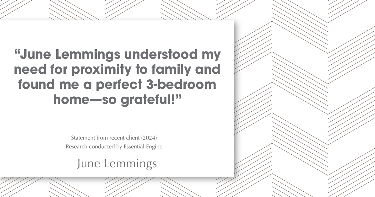 Testimonial for real estate agent June Lemmings with Keller Williams 1st Realty in Greeley, CO: "June Lemmings understood my need for proximity to family and found me a perfect 3-bedroom home—so grateful!"