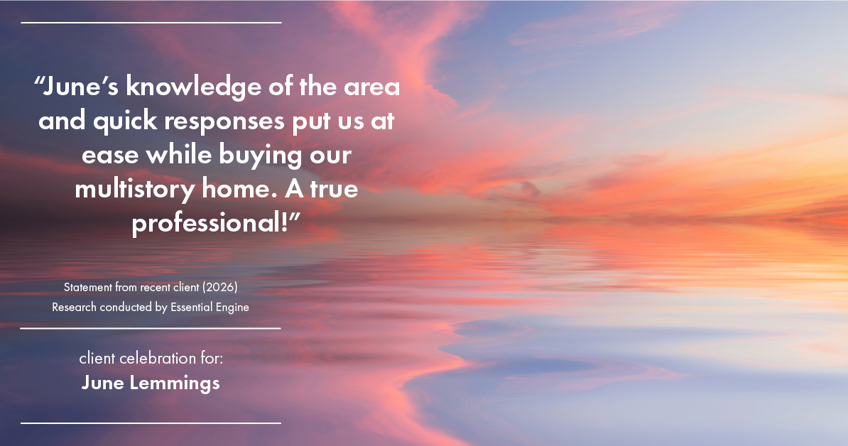 Testimonial for real estate agent June Lemmings with Keller Williams Realty Elevate in Greeley, CO: "June's knowledge of the area and quick responses put us at ease while buying our multistory home. A true professional!"