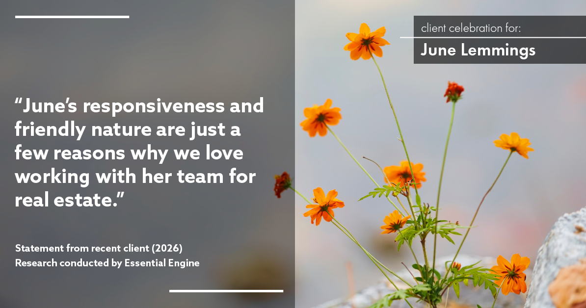Testimonial for real estate agent June Lemmings with Keller Williams Realty Elevate in Greeley, CO: "June's responsiveness and friendly nature are just a few reasons why we love working with her team for real estate."