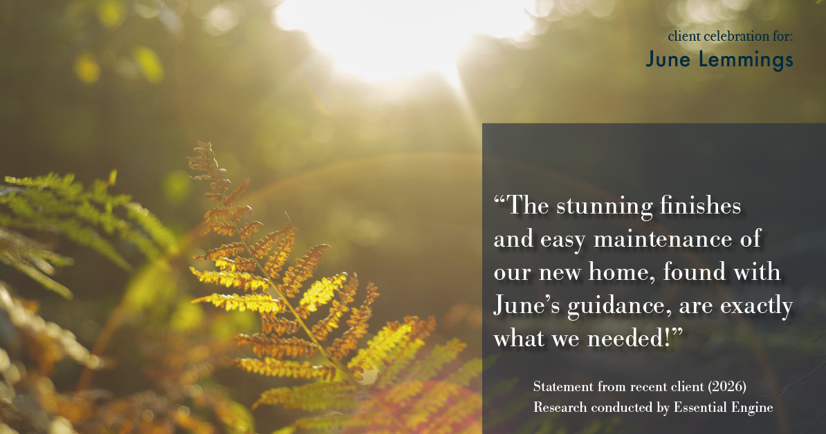 Testimonial for real estate agent June Lemmings with Keller Williams Realty Elevate in Greeley, CO: "The stunning finishes and easy maintenance of our new home, found with June's guidance, are exactly what we needed!"