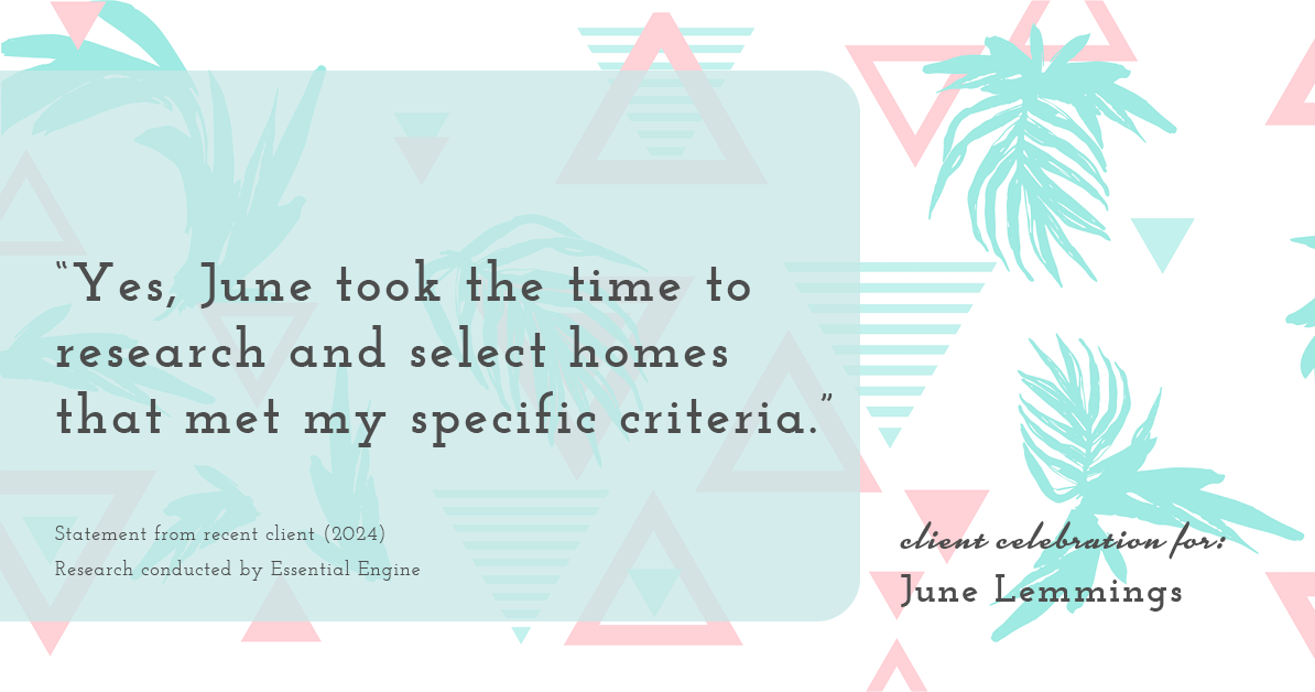 Testimonial for real estate agent June Lemmings with Keller Williams Realty in Greeley, CO: "Yes, June took the time to research and select homes that met my specific criteria."