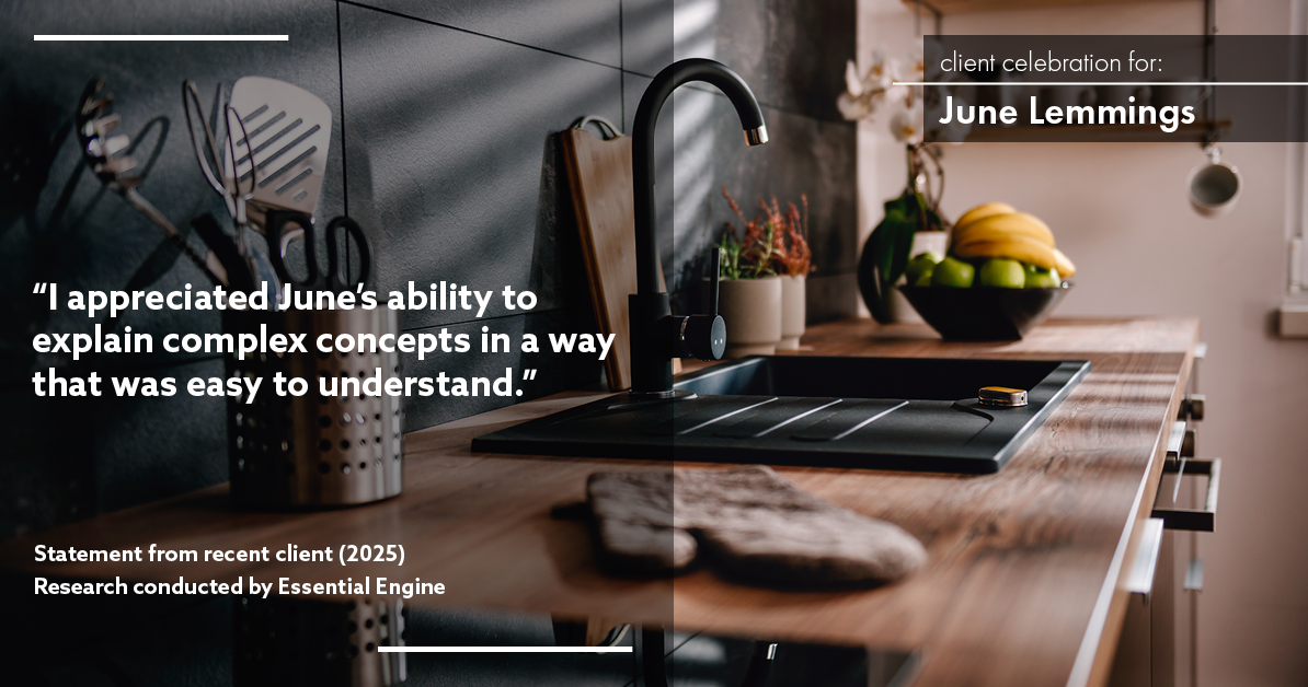 Testimonial for real estate agent June Lemmings with Keller Williams Realty in Greeley, CO: "I appreciated June's ability to explain complex concepts in a way that was easy to understand."