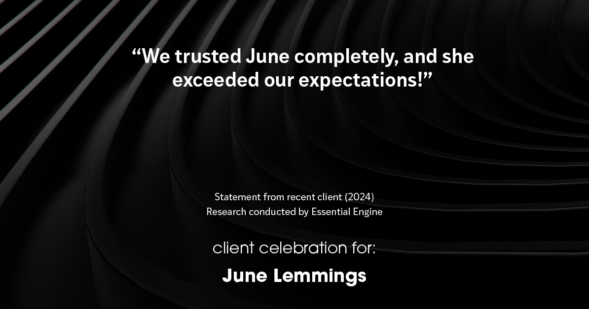 Testimonial for real estate agent June Lemmings with Keller Williams Realty in Greeley, CO: "We trusted June completely, and she exceeded our expectations!"