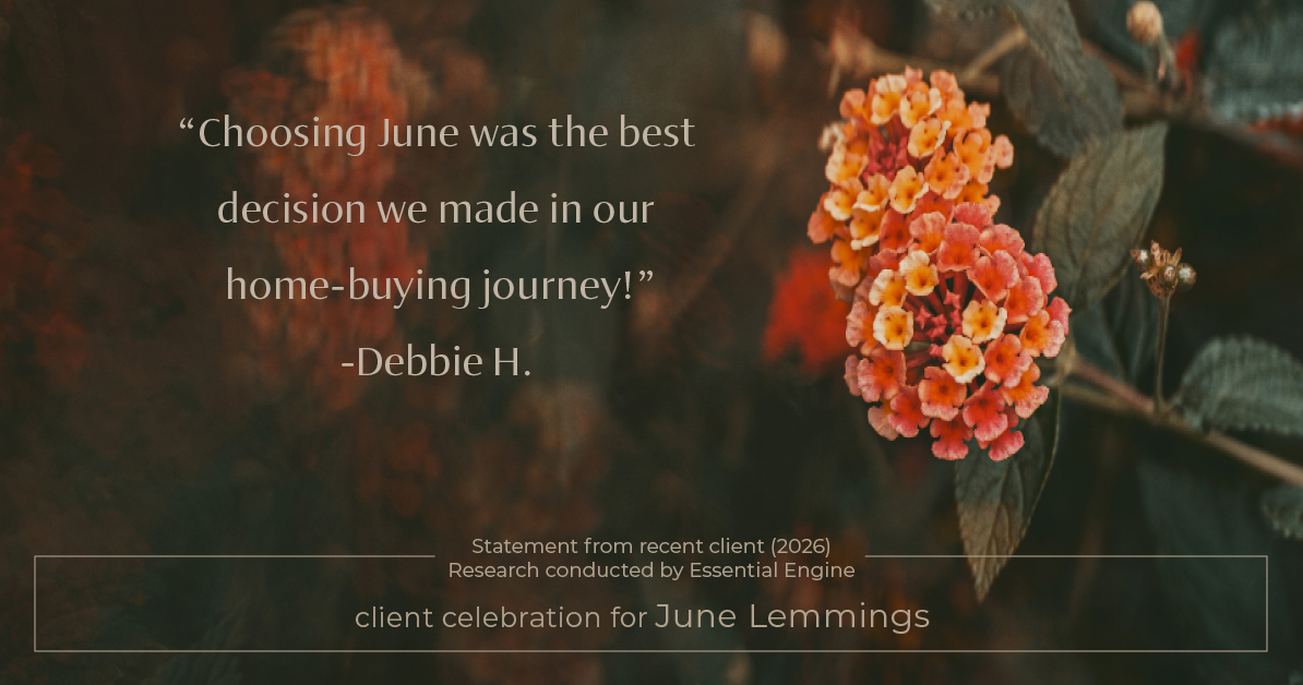 Testimonial for real estate agent June Lemmings with Keller Williams Realty Elevate in Greeley, CO: "Choosing June was the best decision we made in our home-buying journey!"