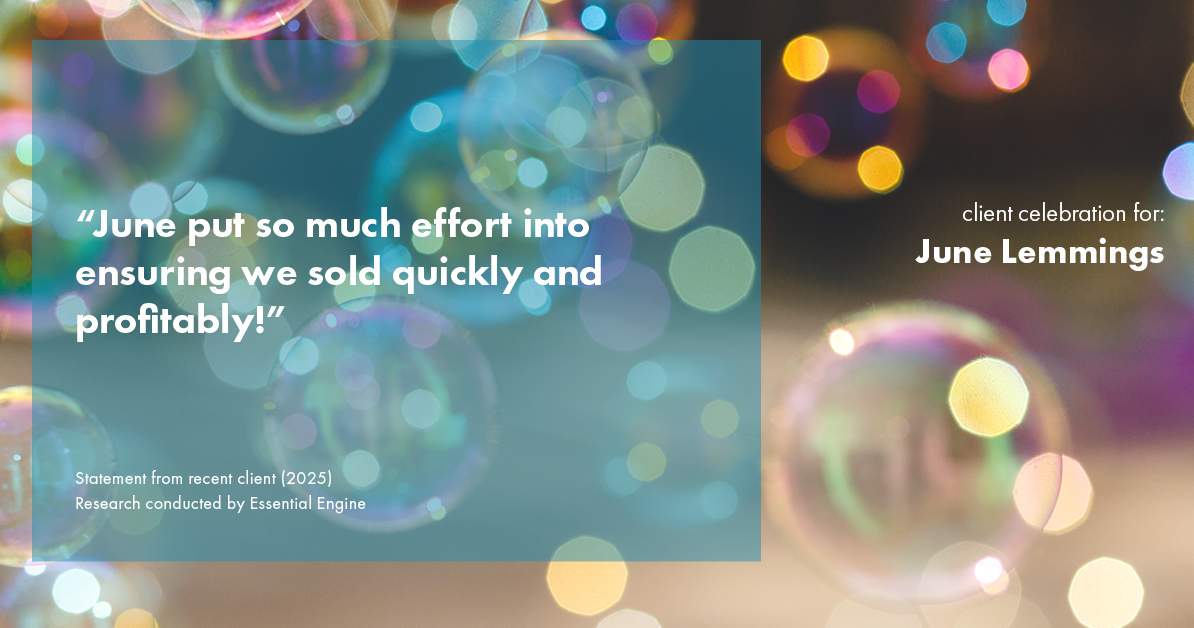 Testimonial for real estate agent June Lemmings with Keller Williams 1st Realty in Greeley, CO: "June put so much effort into ensuring we sold quickly and profitably!"