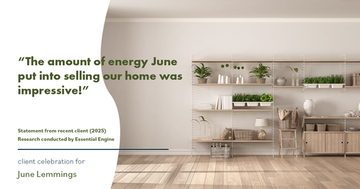 Testimonial for real estate agent June Lemmings with Keller Williams Realty in Greeley, CO: "The amount of energy June put into selling our home was impressive!"