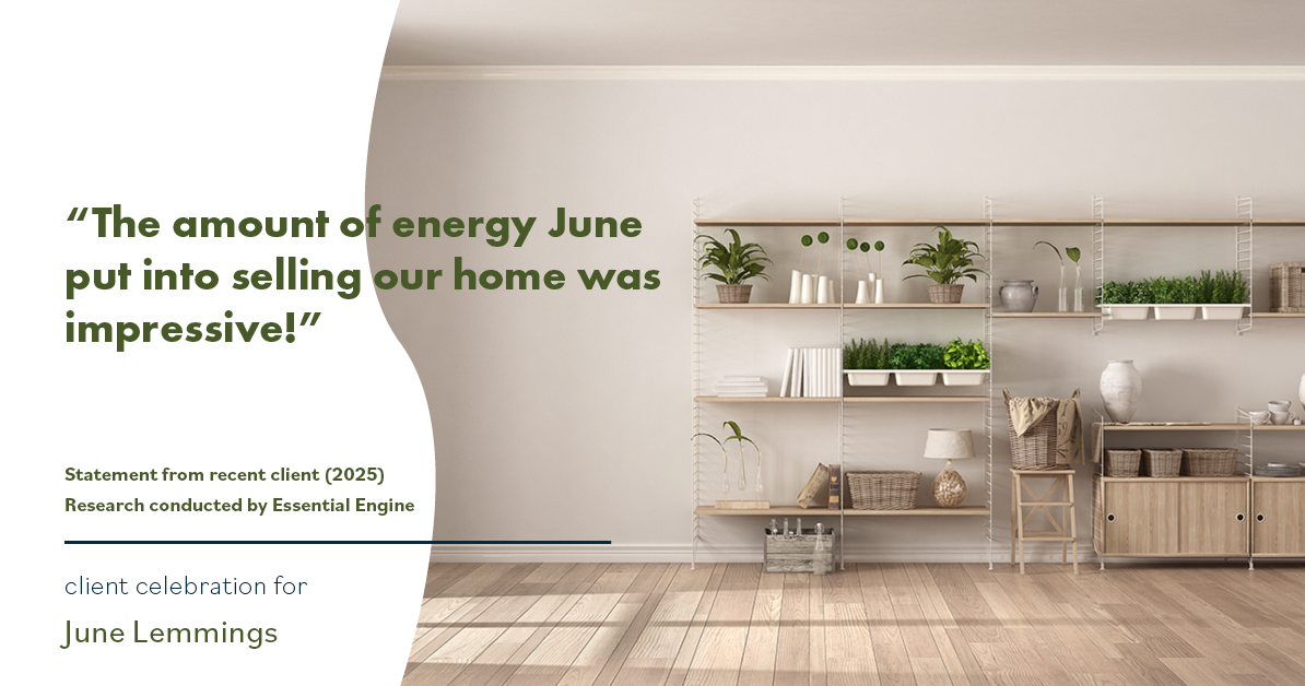 Testimonial for real estate agent June Lemmings with Keller Williams Realty in Greeley, CO: "The amount of energy June put into selling our home was impressive!"