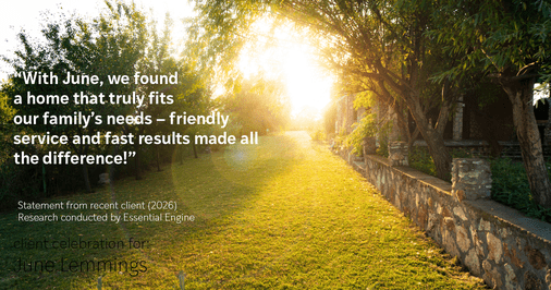 Testimonial for real estate agent June Lemmings with Keller Williams Realty Elevate in Greeley, CO: "With June, we found a home that truly fits our family's needs – friendly service and fast results made all the difference!"