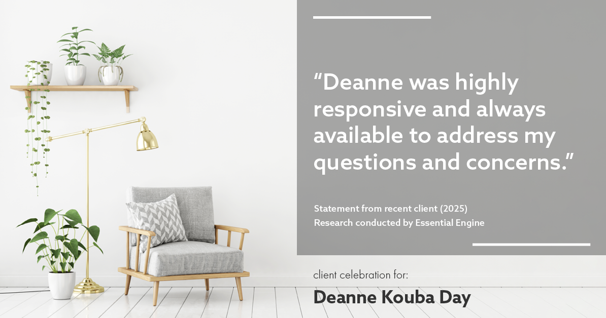 Testimonial for real estate agent Deanne Kouba Day with Day & Company, Inc. in Keenesburg, CO: "Deanne's responsiveness was exceptional; Deanne consistently went above and beyond to provide timely updates and information."