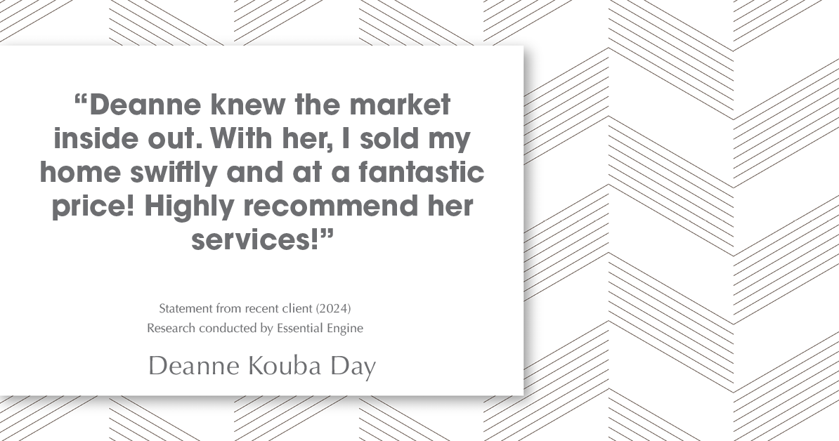 Testimonial for real estate agent Deanne Kouba Day with Day & Company, Inc. in Keenesburg, CO: "Deanne knew the market inside out. With her, I sold my home swiftly and at a fantastic price! Highly recommend her services!"