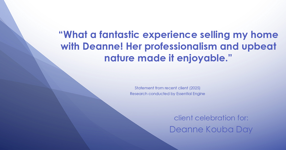 Testimonial for real estate agent Deanne Kouba Day with Day & Company, Inc. in Keenesburg, CO: "What a fantastic experience selling my home with Deanne! Her professionalism and upbeat nature made it enjoyable."