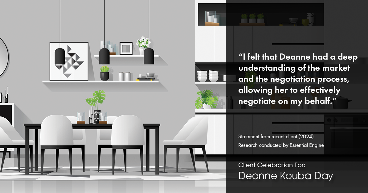 Testimonial for real estate agent Deanne Kouba Day in Brighton, CO: "I felt that Deanne had a deep understanding of the market and the negotiation process, allowing her to effectively negotiate on my behalf."