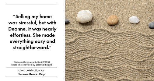 Testimonial for real estate agent Deanne Kouba Day with Day & Company, Inc. in Keenesburg, CO: "Selling my home was stressful, but with Deanne, it was nearly effortless. She made everything easy and straightforward."
