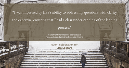 Testimonial for mortgage professional Lisa Lessard with Banner Mortgage a division of Universal Home Loans in Elizabeth, CO: "I was impressed by Lisa's ability to address my questions with clarity and expertise, ensuring that I had a clear understanding of the lending process."