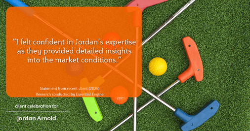 Testimonial for real estate agent Jordan Arnold with Compass RE in Ardmore, PA: "I felt confident in Jordan's expertise as they provided detailed insights into the market conditions."