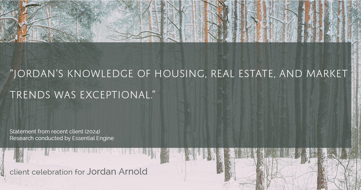 Testimonial for real estate agent Jordan Arnold with Compass RE in Ardmore, PA: "Jordan's knowledge of housing, real estate, and market trends was exceptional."