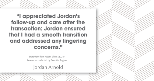 Testimonial for real estate agent Jordan Arnold with Compass RE in Ardmore, PA: "I appreciated Jordan's follow-up and care after the transaction; Jordan ensured that I had a smooth transition and addressed any lingering concerns."