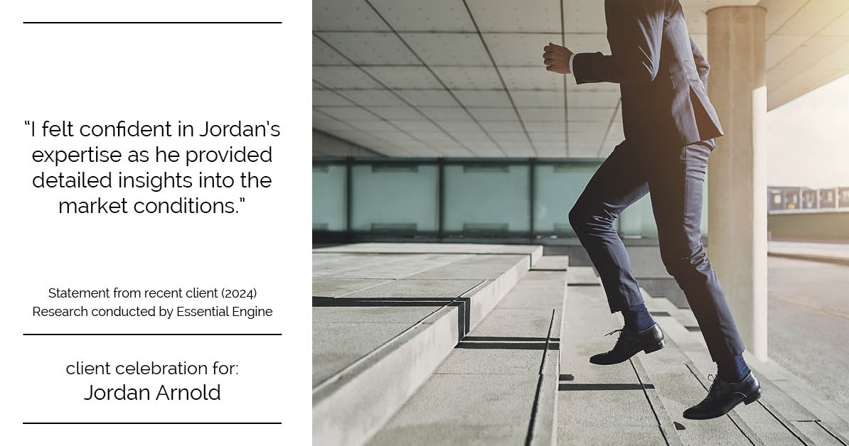 Testimonial for real estate agent Jordan Arnold with Compass RE in Ardmore, PA: "I felt confident in Jordan's expertise as he provided detailed insights into the market conditions."