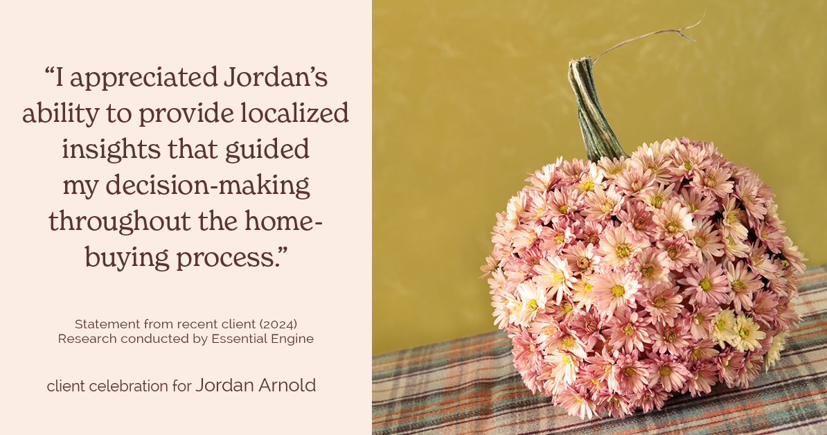 Testimonial for real estate agent Jordan Arnold with Compass RE in Ardmore, PA: "I appreciated Jordan's ability to provide localized insights that guided my decision-making throughout the home-buying process."