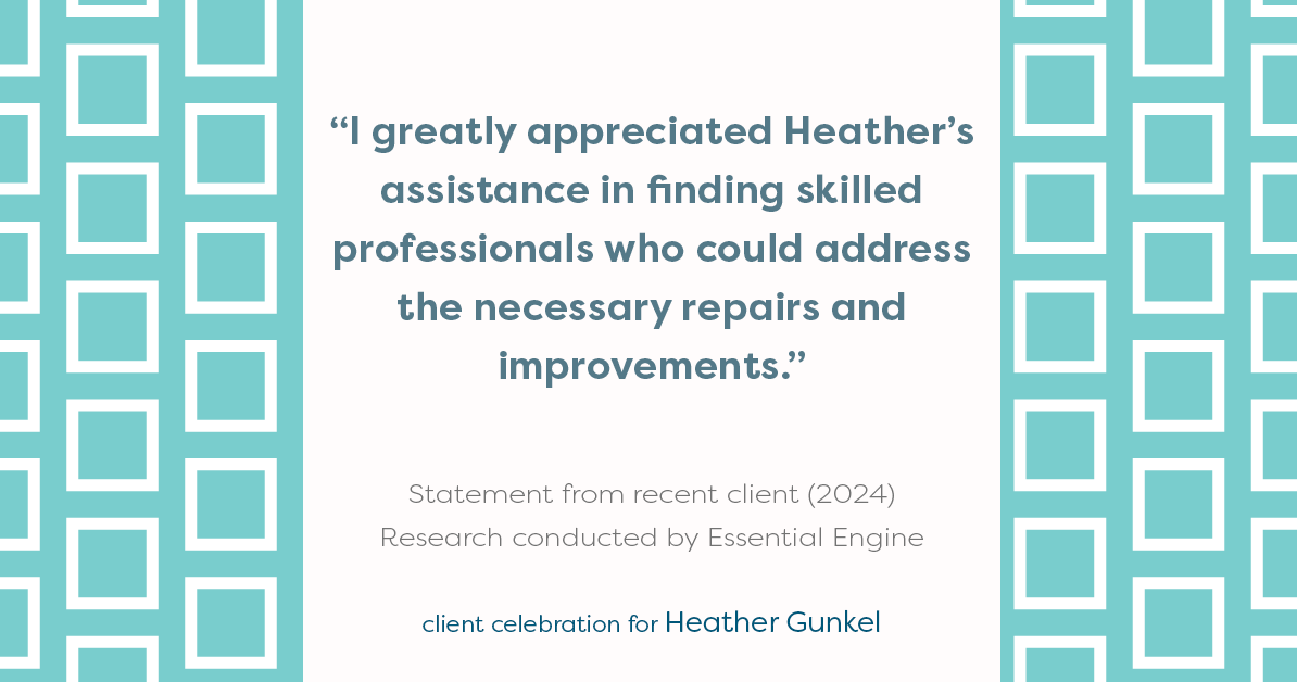 Testimonial for real estate agent Heather Gunkel with Keller Williams Real Estate Langhorne in Langhorne, PA: "I greatly appreciated Heather's assistance in finding skilled professionals who could address the necessary repairs and improvements."