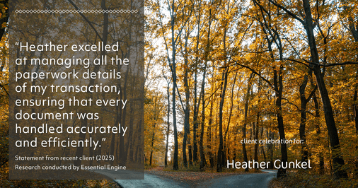 Testimonial for real estate agent Heather Gunkel with Keller Williams Real Estate Langhorne in Langhorne, PA: "Heather excelled at managing all the paperwork details of my transaction, ensuring that every document was handled accurately and efficiently."