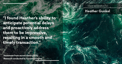 Testimonial for real estate agent Heather Gunkel with Keller Williams Real Estate Langhorne in Langhorne, PA: "I found Heather's ability to anticipate potential delays and proactively address them to be impressive, resulting in a smooth and timely transaction."