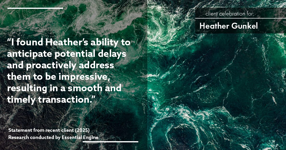 Testimonial for real estate agent Heather Gunkel with Keller Williams Real Estate Langhorne in Langhorne, PA: "I found Heather's ability to anticipate potential delays and proactively address them to be impressive, resulting in a smooth and timely transaction."