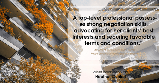 Testimonial for real estate agent Heather Gunkel with Keller Williams Real Estate Langhorne in Langhorne, PA: "A top-level professional possesses strong negotiation skills, advocating for her clients' best interests and securing favorable terms and conditions."