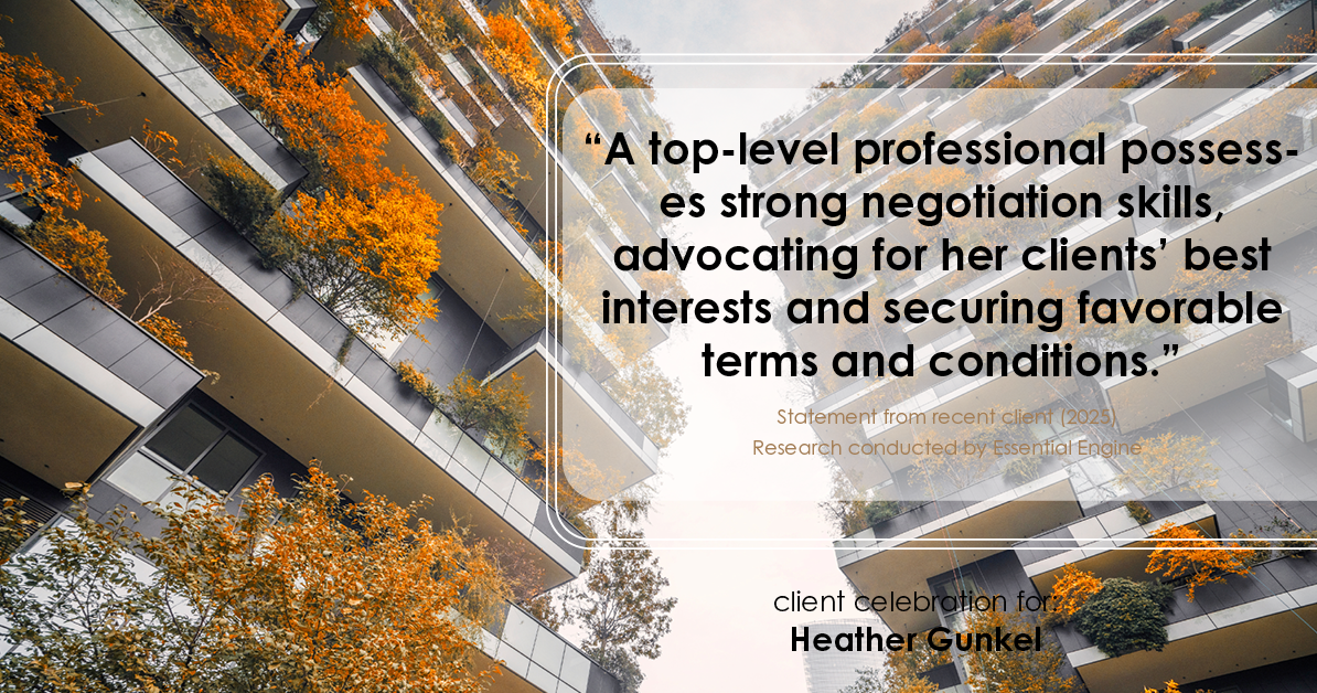 Testimonial for real estate agent Heather Gunkel with Keller Williams Real Estate Langhorne in Langhorne, PA: "A top-level professional possesses strong negotiation skills, advocating for her clients' best interests and securing favorable terms and conditions."