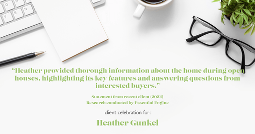 Testimonial for real estate agent Heather Gunkel with Keller Williams Real Estate Langhorne in Langhorne, PA: "Heather provided thorough information about the home during open houses, highlighting its key features and answering questions from interested buyers."